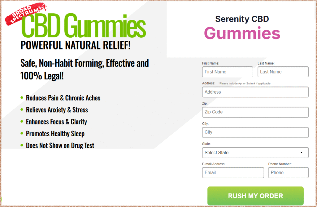Serenity CBD Gummies Order